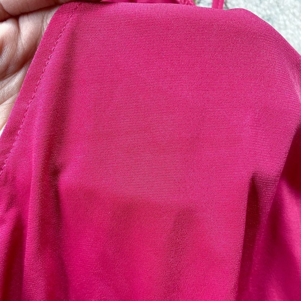 Vintage Y2K Hot Gal Fuchsia Pink Crossover Deep V Top Size Large - Picture 6 of 7
